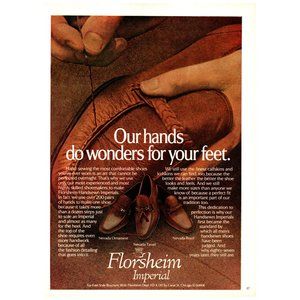 1979 Florsheim Imperial Hand Sewn Leather Shoes Vintage Print Ad Wall Art Photo